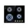 Devanti 60cm Gas Cooktop 4 Burner Black Tempered Glass Surface with Cast Iron Grates, LPG Conversion Kit Included