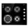 Devanti 60cm Black Tempered Glass Gas Cooktop Stove Hob with 4 Burners, Cast Iron Grates, LPG Conversion Kit Included