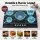 Devanti 90cm 5 Burner Gas Cooktop Tempered Glass Hob LPG NG 11.3kW Cast Iron Pan Supports Black 860x510mm