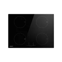 Devanti 70cm Electric Induction Cooktop, 4 Zone Ceramic Glass Stove, 7000W, Touch Control, Child Lock, Black
