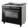 Devanti 90cm Dual Fuel Freestanding Cooker 121L Electric Oven 5 Burner Gas Cooktop Black Stainless Steel