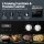 Devanti 90cm Dual Fuel Freestanding Cooker 121L Electric Oven 5 Burner Gas Cooktop Black Stainless Steel