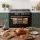 Devanti 90cm Dual Fuel Freestanding Cooker 121L Electric Oven 5 Burner Gas Cooktop Black Stainless Steel