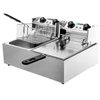 Devanti 20L Electric Commercial Deep Fryer Double Baskets 4400W - Stainless Steel, Quick-Heat, Dual Temp Control Devanti 20L Electric Commercial Deep Fryer Double Baskets 4400W - Stainless Steel, Quick-Heat, Dual Temp Control