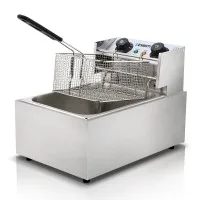 Devanti 10L Commercial Electric Deep Fryer 2200W Single Basket Stainless Steel Tank 6L Oil Capacity Timer Devanti 10L Commercial Electric Deep Fryer 2200W Single Basket Stainless Steel Tank 6L Oil Capacity Timer
