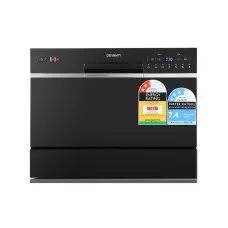 Devanti Benchtop Dishwasher Stainless Steel 6 Place Settings Black - Compact, Quiet, Energy Efficient