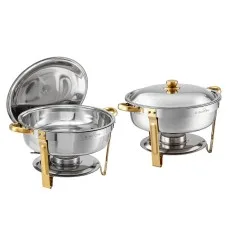 5-Star Chef 5L Chafing Dish Set 2-Pack Food Warmer Catering Server Buffet Stainless Steel Dishwasher Safe