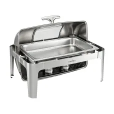 5-Star Chef 9L Chafing Dish Buffet Food Warmer Catering Server Stainless Steel Dishwasher Safe Viewing Window