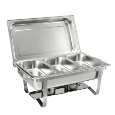 5-Star Chef Chafing Dish 7.5L 3-Pan Buffet Warmer Food Warmer Catering Server Stainless Steel with Foldable Frame