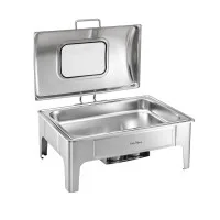 5-Star Chef 9L Chafing Dish Buffet Warmer with Viewing Window for Warm or Chilled Food