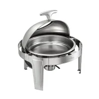 5-Star Chef 9L Chafing Dish Buffet Warmer Catering Server with Clear Window and Roll-Top Lid