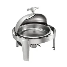 5-Star Chef 9L Chafing Dish Buffet Warmer Catering Server with Clear Window and Roll-Top Lid