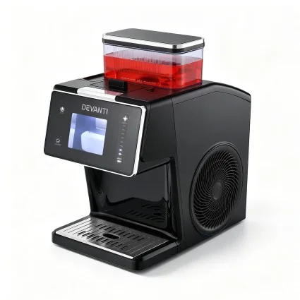 Devanti 20kg/24hr Snowflake Shaved Ice Slushie Maker with 8-Speed Control and 360W Power Black