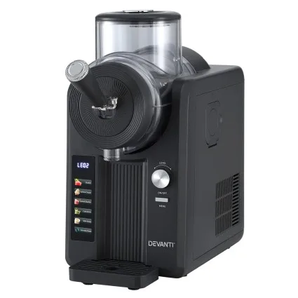 Devanti 2L Slushie Machine Ice Cream Maker Black – Multi-Function, No Pre-Freezing, Easy Clean, Serves 8