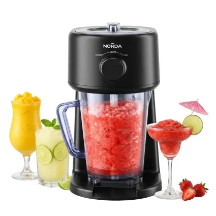 NORDA 1.1L Slushie Machine Shaved Ice Maker 3 Texture Levels 25W Black Frozen Drink Maker with Stirring Function