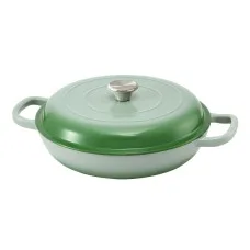 5-Star Chef 3.3L Enamelled Cast Iron Dutch Oven Green for Sourdough Baking Oven Safe to 260°C and Induction Compatible