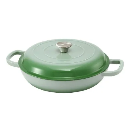 5-Star Chef 3.3L Enamelled Cast Iron Dutch Oven Green for Sourdough Baking Oven Safe to 260°C and Induction Compatible