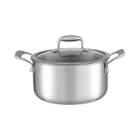 5-Star Chef 4.5 L Stainless Steel 24 cm Dutch Oven Pot with Lid Stay-Cool Handle Induction Safe Cookware