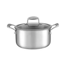 5-Star Chef 4.5 L Stainless Steel 24 cm Dutch Oven Pot with Lid Stay-Cool Handle Induction Safe Cookware