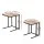 Artiss Nesting Coffee Table Set of 2, Particle Board & Steel, Dark Wood Tone, Space-Saving, Industrial Style