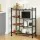 Artiss 4-Tier Kitchen Rack with 3 Mesh Baskets Lockable Wheels Reinforced Steel Dark Grey Storage Shelf