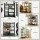 Artiss 4-Tier Kitchen Rack with 3 Mesh Baskets Lockable Wheels Reinforced Steel Dark Grey Storage Shelf