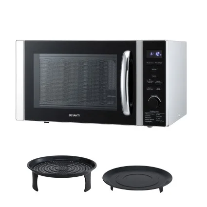 Devanti 30L Microwave Oven 4-in-1 Air Fryer Convection Grill with 10 Power Levels and 9 Auto Menus