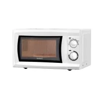 Devanti 20L Microwave Oven 700W White with Child-Lock, 6 Power Levels, Speed Defrost, Glass Turntable, LED Display