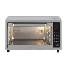 Devanti 48L Convection Oven 2000W Digital Benchtop Rotisserie Bake Grill 10 Presets 40–230°C Silver