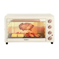 Devanti 60L Convection Oven 2000W Portable Electric Oven Rotisserie Cream Gold 100–250°C Temperature