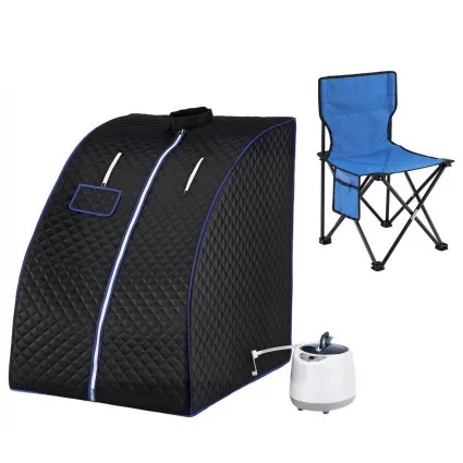 Devanti Portable Steam Sauna Tent 1000W 2L Steamer Pot Personal Home SPA Timer Remote Controlled Up To 54℃