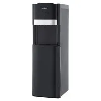 Devanti 3 Tap Bottom Loading Water Cooler Dispenser Chiller Hot Cold Normal Stainless Steel Black 3 Temperatures