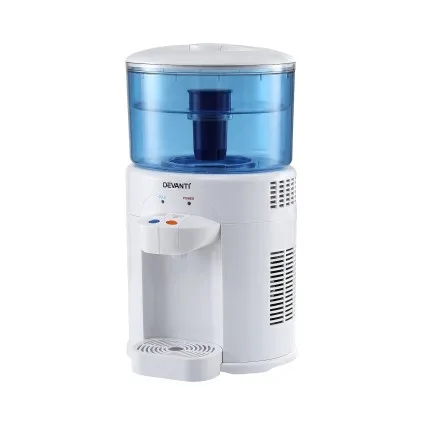 Devanti 5L Bench-top Water Cooler Dispenser with Filter Dual Temperature 4.4L Split Tank Compact White