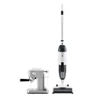 Cordless Wet Dry Vacuum Mop and 20 Bar Espresso Machine Duo with Milk Frother Devanti - Home Appliance Set