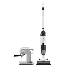 Cordless Wet Dry Vacuum Mop and 20 Bar Espresso Machine Duo with Milk Frother Devanti - Home Appliance Set