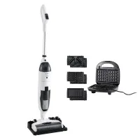 Devanti Cordless Wet Dry Vacuum Mop and 3‑in‑1 850W Sandwich Waffle Maker Home Bundle Packed for Families