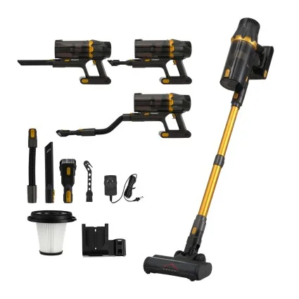 DEVANTI Cordless Stick Vacuum Cleaner 4-in-1 30000Pa 1.5L 500W Brushless Motor with LED Floor Head Gold