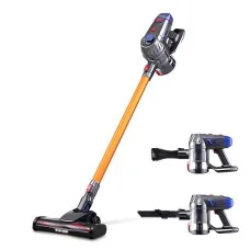 Devanti Stick Vacuum Cleaner Bagless Cordless 150W Gold, HEPA Filter, 2-Speed, Lightweight, 35min Runtime, 0.6L