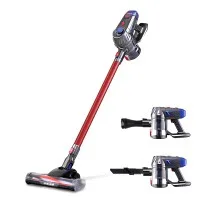 Devanti Stick Vacuum Cleaner Cordless Bagless 150W Red, HEPA Filter, 2-Speed, Lightweight, 35min Runtime, LED Headlight
