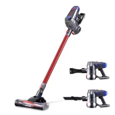 Devanti Stick Vacuum Cleaner Cordless Bagless 150W Red, HEPA Filter, 2-Speed, Lightweight, 35min Runtime, LED Headlight