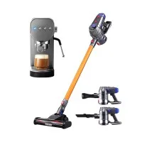 Devanti K7 Cordless Stick Vacuum Cleaner and 20 Bar Espresso Coffee Maker Machine Home Duo