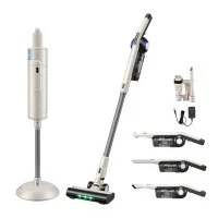Devanti Cordless Vacuum Cleaner with Auto-Empty Dust Station 18kPa Powerful Suction 40min Runtime Oat