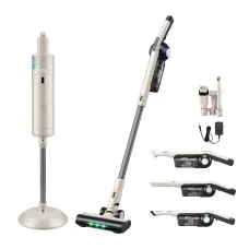 Devanti Cordless Vacuum Cleaner with Auto-Empty Dust Station 18kPa Powerful Suction 40min Runtime Oat
