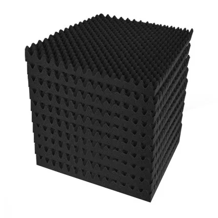 Alpha Eggshell Acoustic Foam Panels, High Density, Black, 50x50x5cm, 60pcs, Soundproofing & Noise Absorption