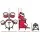 Keezi 7-Piece Kids Drum Set - PVC Finish, Red, 3+ Years, Includes Bass, Toms, Cymbal, Drumsticks, Stool - EN71 Certified