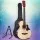 Alpha Acoustic Guitar, 38 Inch, Laminated Linden, Wood Finish, Steel Strings, Includes Stand, Strap, Bag, Capo, Picks
