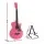 Alpha 38 Inch Acoustic Guitar Steel String Full Size Pink with Stand Carry Bag and Accessories