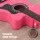 Alpha 38 Inch Acoustic Guitar Folk Cutaway Steel String Right Handed Pink With Carry Bag Gloss Finish
