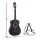 Alpha 38 Inch Classical Acoustic Guitar Combo with Nylon Strings and Stand, Capo, String Set Black