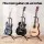 Alpha Adjustable Folding Iron Guitar Stand for Acoustic Electric and Bass Matte Black Universal Support